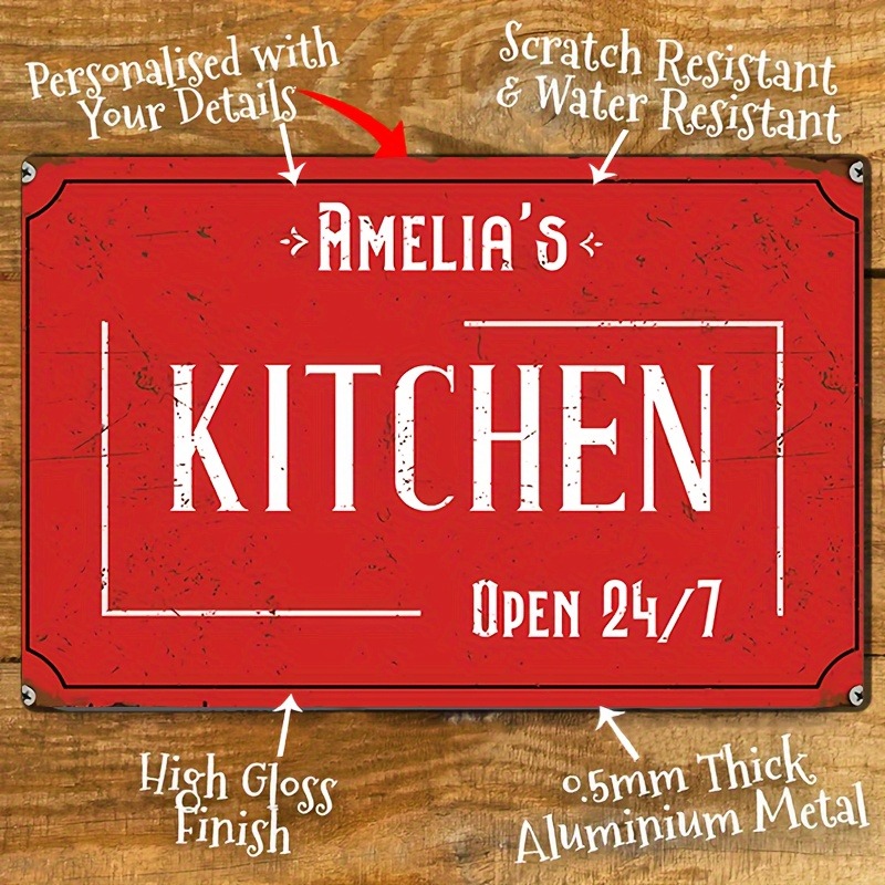 Home Bar Signs - CIFbuy Personalizowany Metalowy Znak Kuchenny, Dekoracja