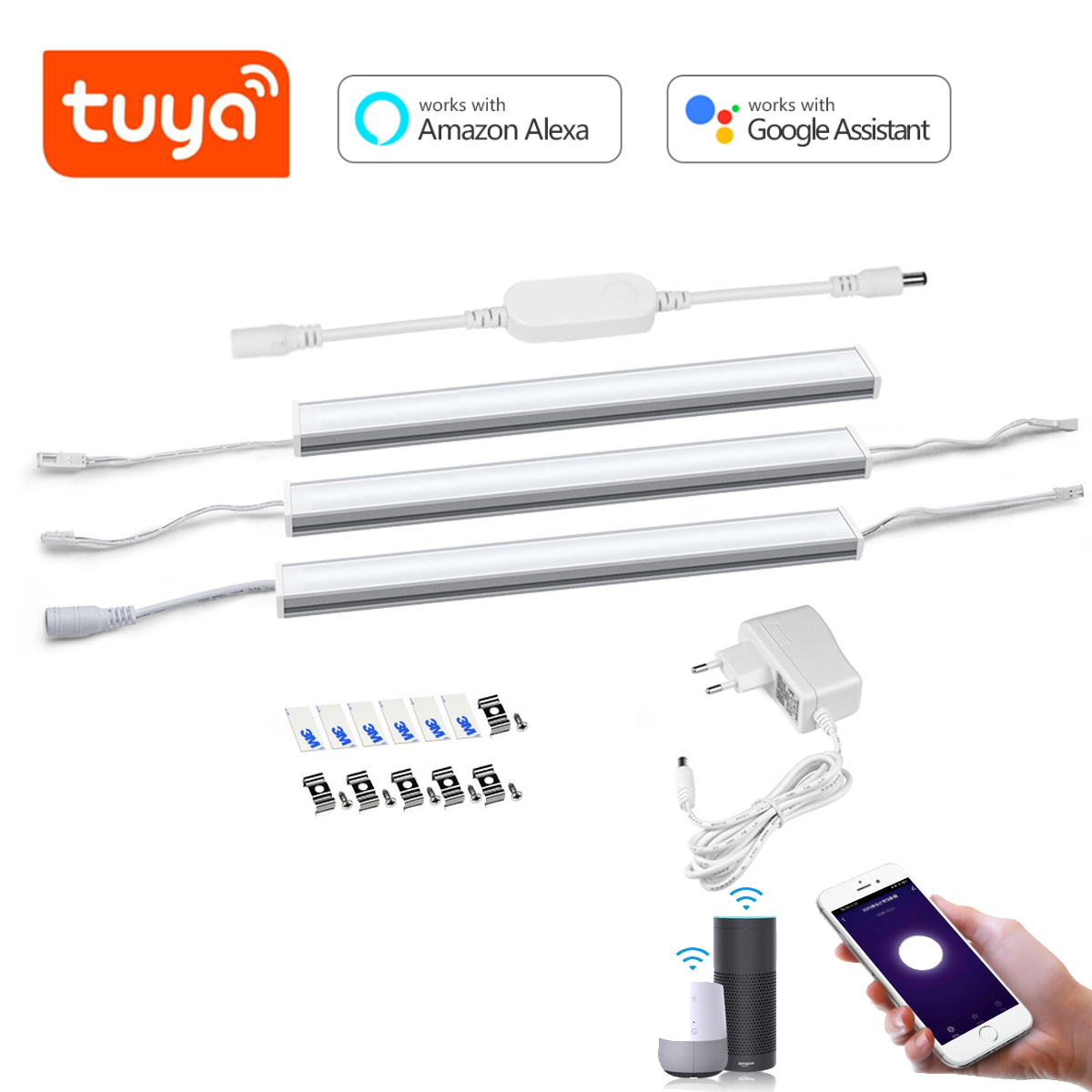 Home Bargains - Inteligentny zestaw oświetlenia LED z aluminium,