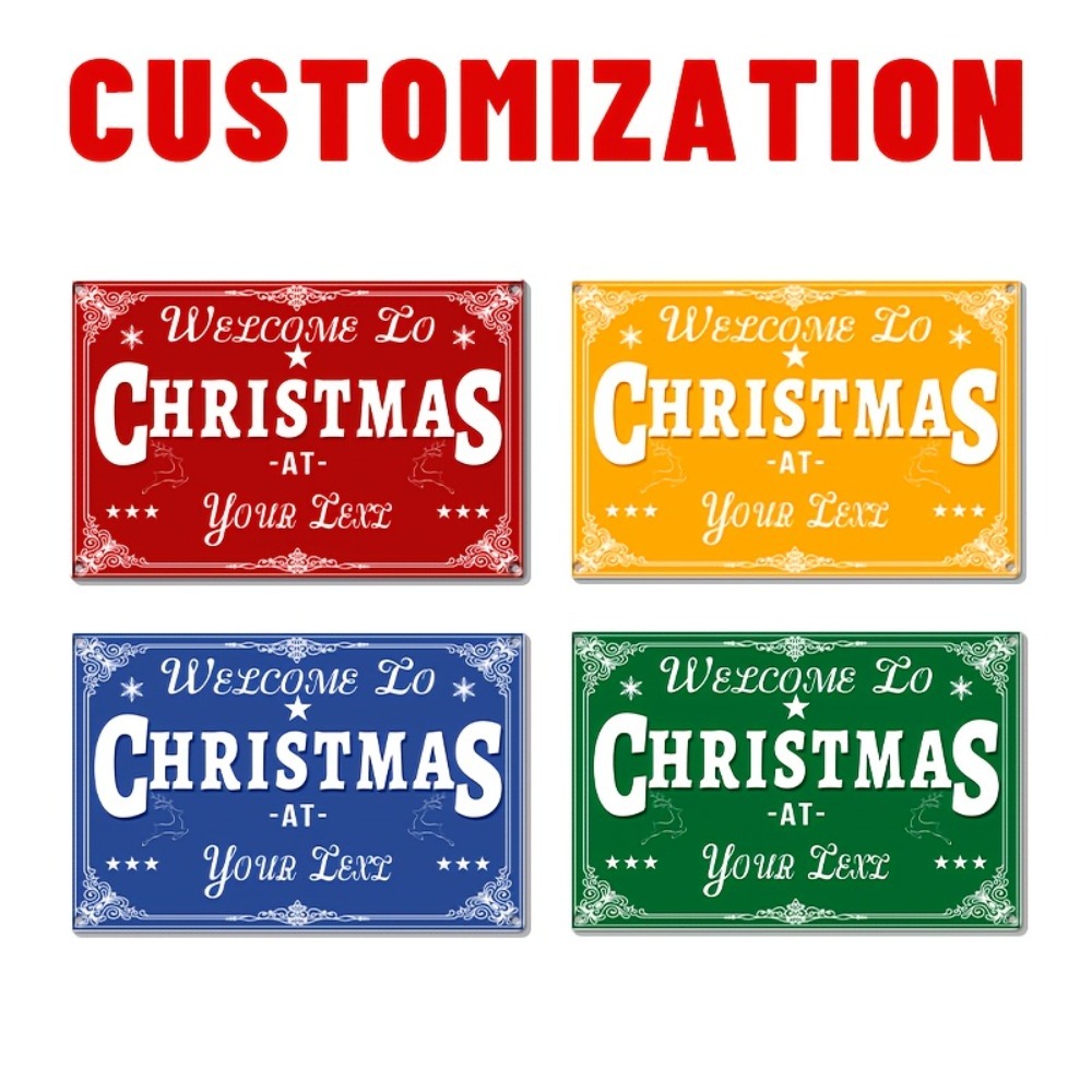 Home Bar Signs - Personalizowany płaski aluminiowy szyld świąteczny 2D,