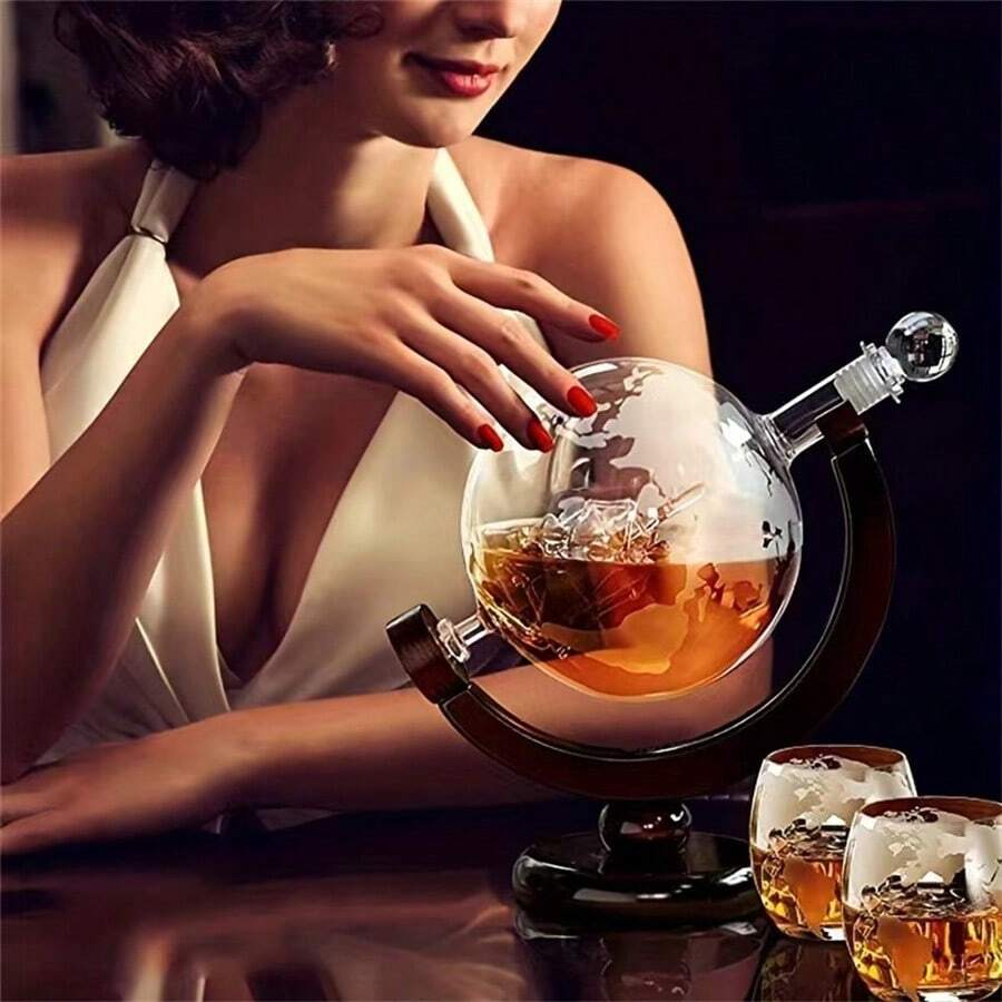Decanter Globe Set - Zestaw globusowych karafek (1-częściowy/3-częściowy), globusowa karafka