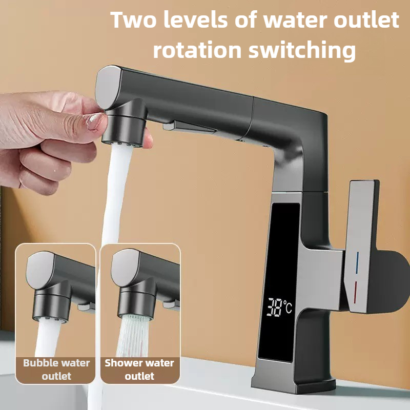 Home Bar Sink - Cyfrowy wyświetlacz, wyciągana bateria umywalkowa, inteligentny