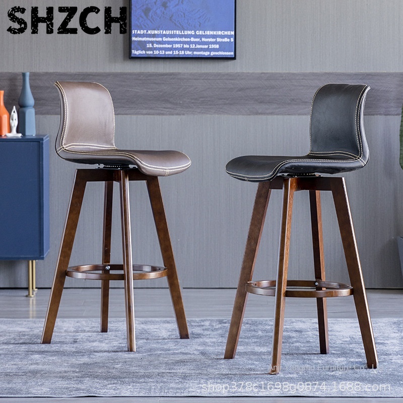 Home Bar Stools - Krzesło z litego drewna o nowoczesnym