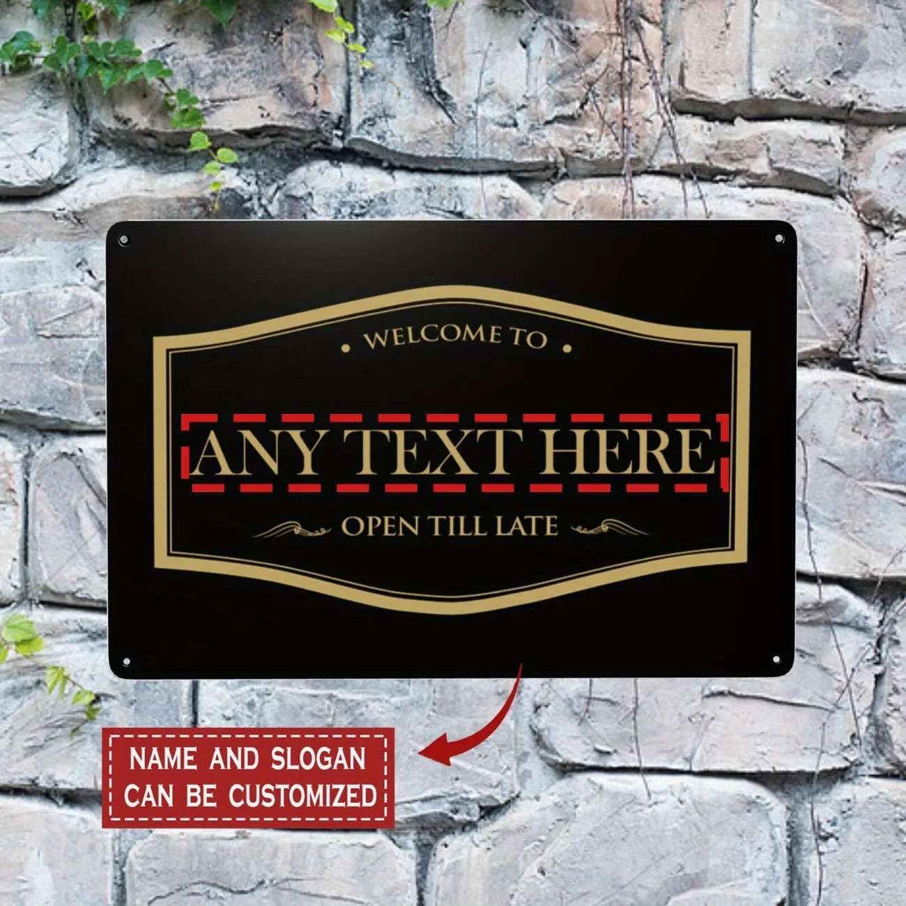 Home Bar Signs - CIFbuy Personalizowana płaska tabliczka metalowa 2D