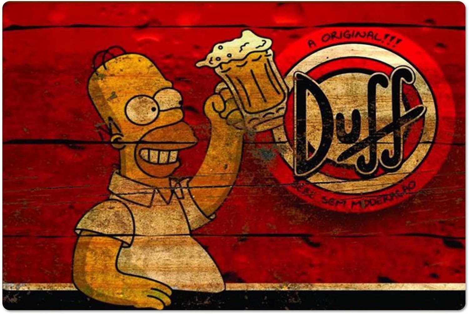 Home Bar And Kitchen - Retro Metalowy Plakat Homer Duff Beer