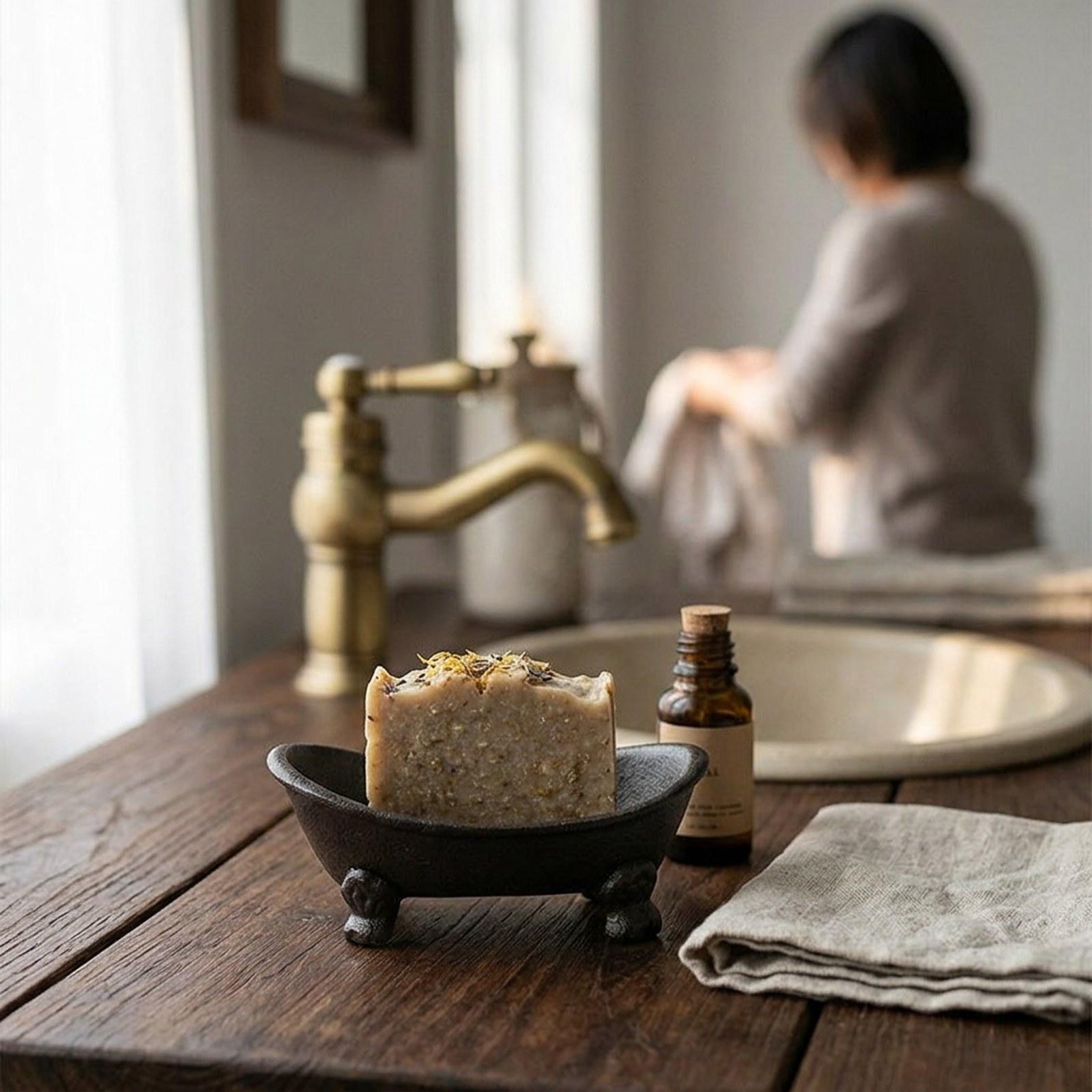 Home Bar Sink - Żeliwna mydelniczka, wytrzymała, rustykalna, ręcznie robiona,