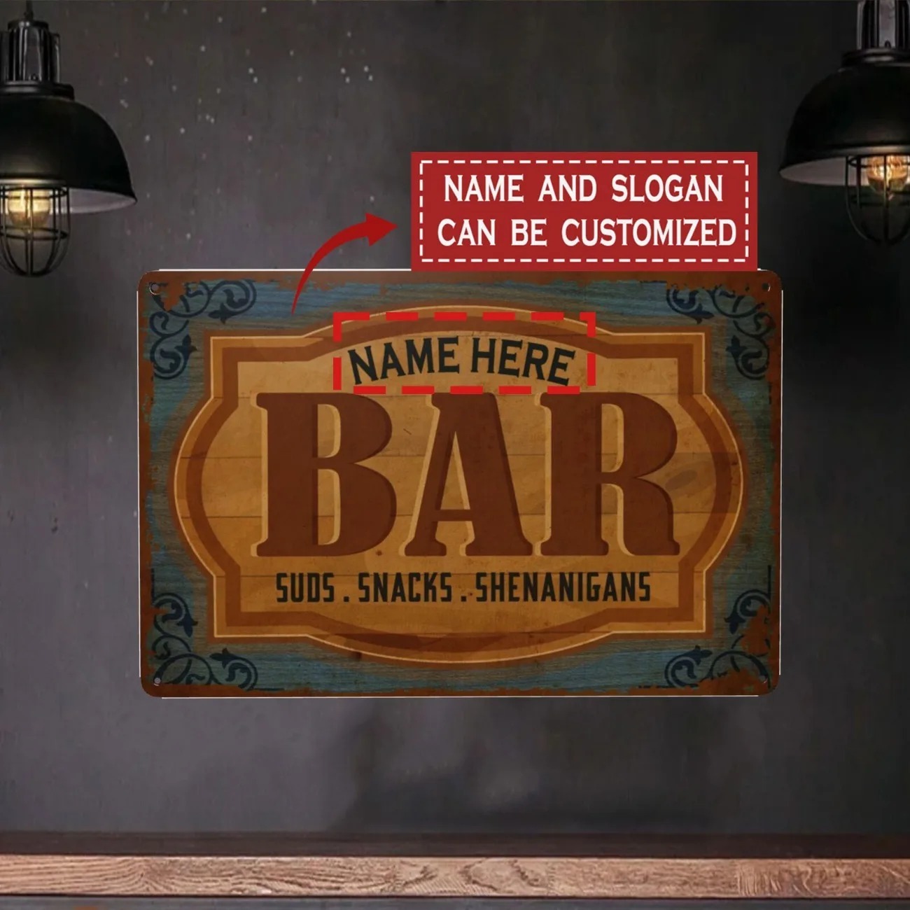 Home Bar Signs - CIFbuy – płaska, metalowa tabliczka 2D,