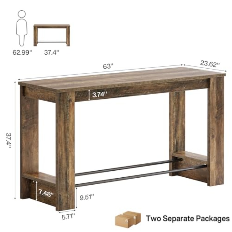 Zestaw 2 stołów barowych o dłu – Home Bar And Counter recenzja i cena